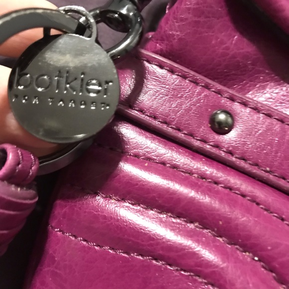 Like New Botkier Dark Magenta Deep Pink Studded Clutch Wristlet Hand Bag Purse - Picture 3 of 12